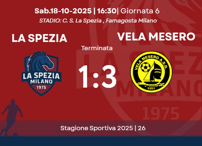 JUNIORES U19 LASPEZIA - VELA MASERO